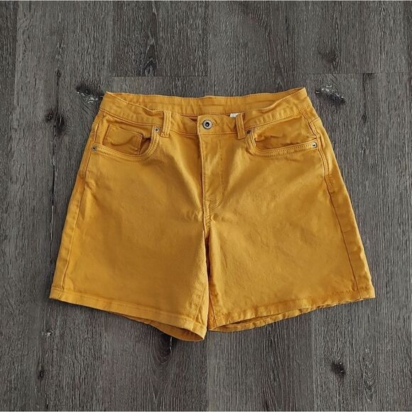 H&M Yellow Mustard High Waisted Shorts 💛 Size 8 - Picture 1 of 6